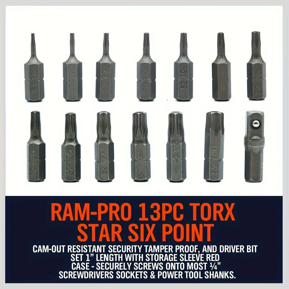 Jeu de 13+1 embouts Torx