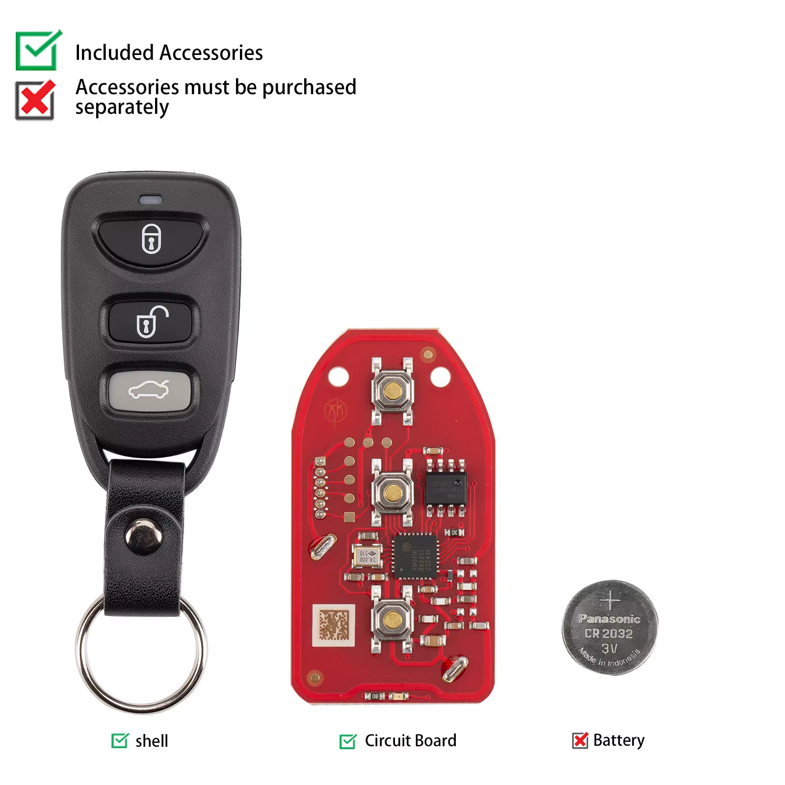 Clé télécommande universelle filaire Xhorse XKHY21EN/XKHY01EN pour Hyundai, 3 + 1 boutons, fonctionne avec l'outil de clé Xhorse VVDI, 5 pièces/lot