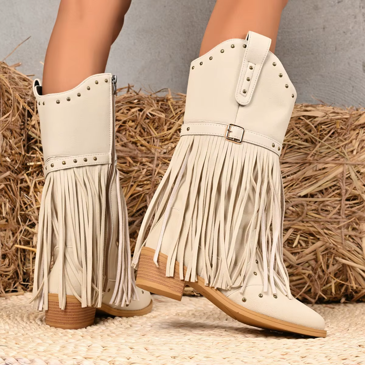 Bottes de cowboy montantes pour femme style western