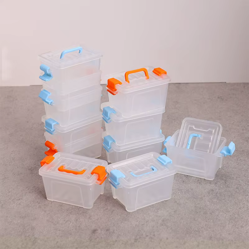 5 Mini valise boîtes de rangement transparentes