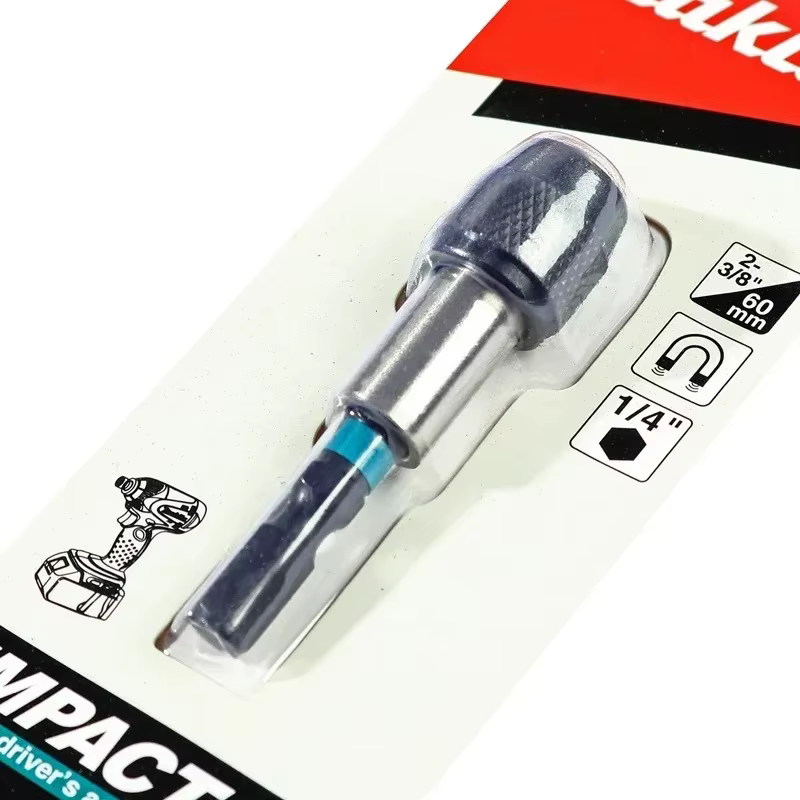 MAKITA E-08791 Impact noir Bit 60MM support 1/4 "poignée hexagonale manchon magnétique broche d'entraînement perceuse électrique accessoires adaptateur