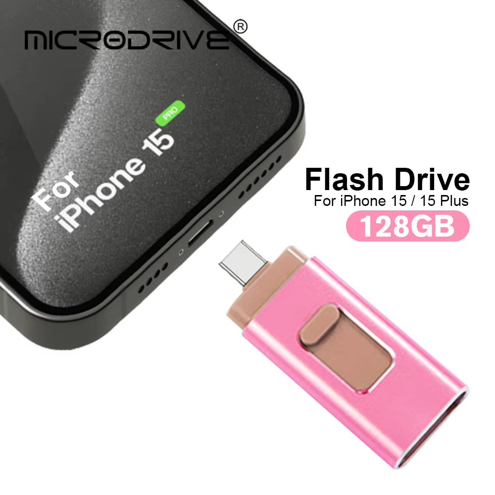 Clé USB haute vitesse pour téléphone, stockage externe, clé USB, photostick, iPhone, Android, PC, copie de photos, vidéos, fichiers