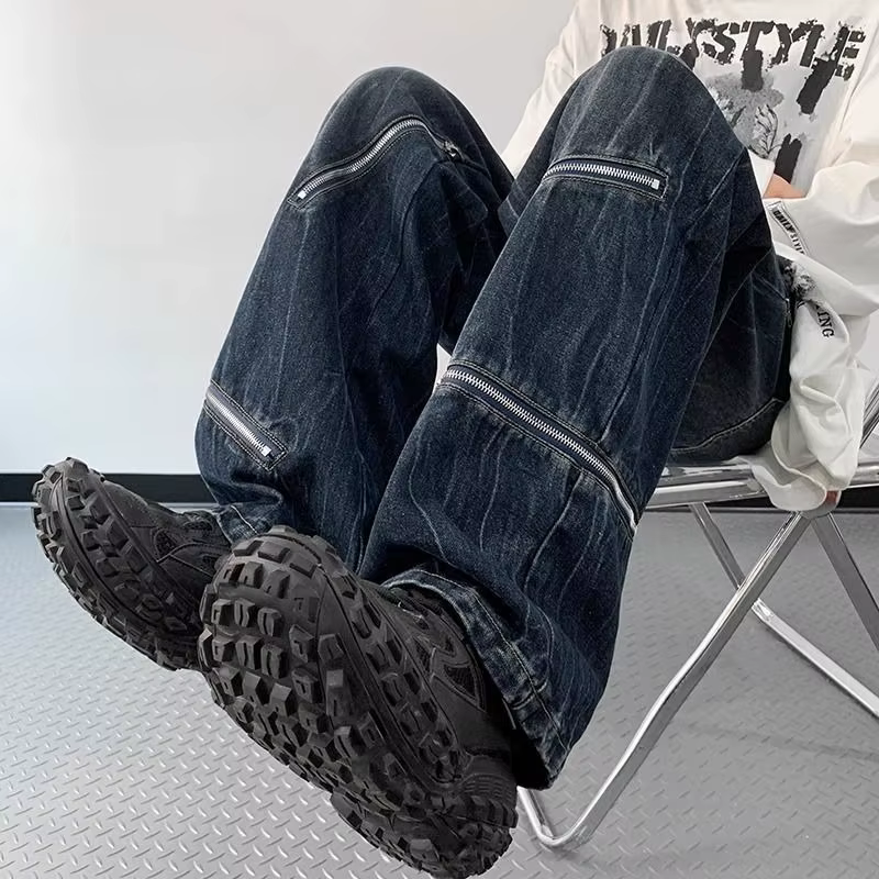 Pantalon large pour homme 2026 – Jean ample à jambe droite pour l'automne et l'hiver