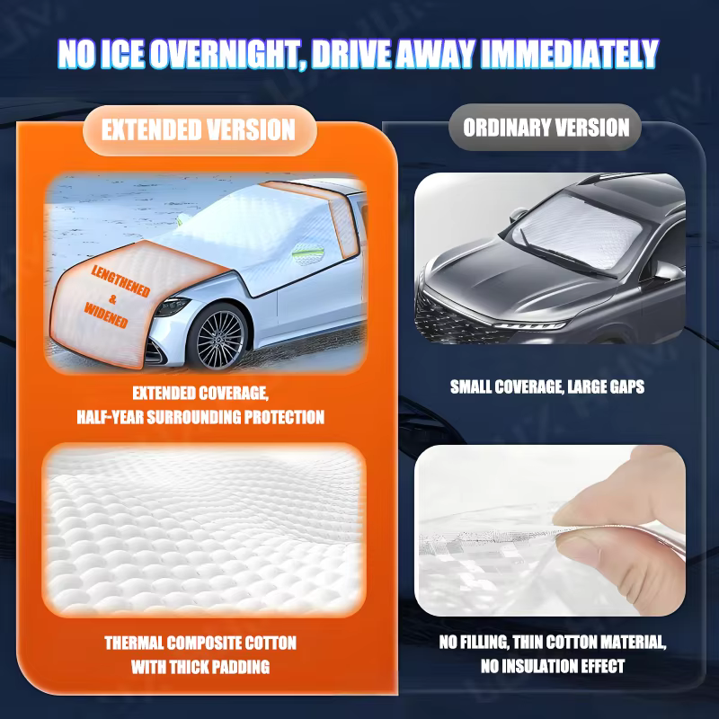 Agrandir la couverture de neige de voiture 7 couches pare-brise d'hiver bouclier