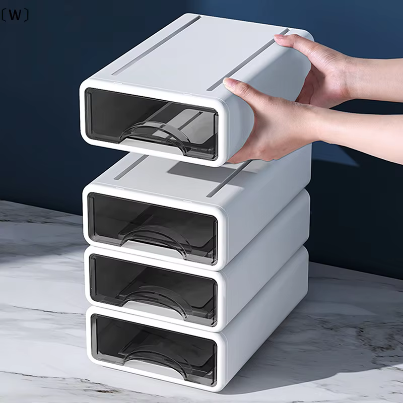 MaveraW Caja en plastique Organisateur de bureau Tiroir Boîte de rangement de maquillage Conteneur de bijoux empilable