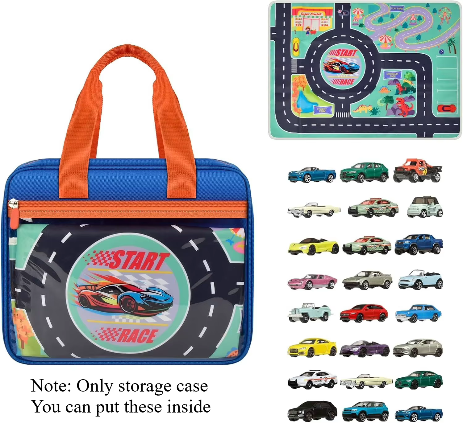 Mallette de rangement pour voiture jouet Compatible avec Hot Wheels pour boîte d'allumettes pour LEGO pour AZEN pour JOYIN pour travaux de baignoire, organisateur de voiture jouet Ho