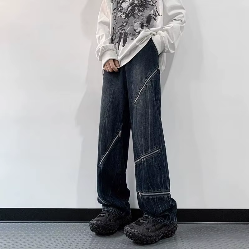 Pantalon large pour homme 2026 – Jean ample à jambe droite pour l'automne et l'hiver