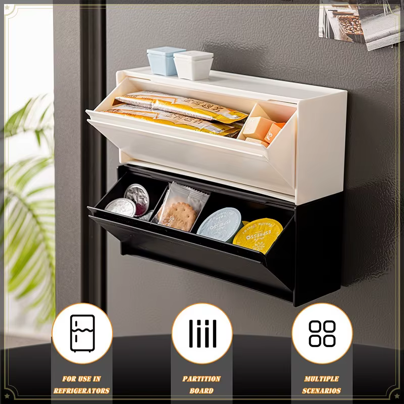 Boîte de rangement magnétique de type coquille japonaise en matériau HIPS