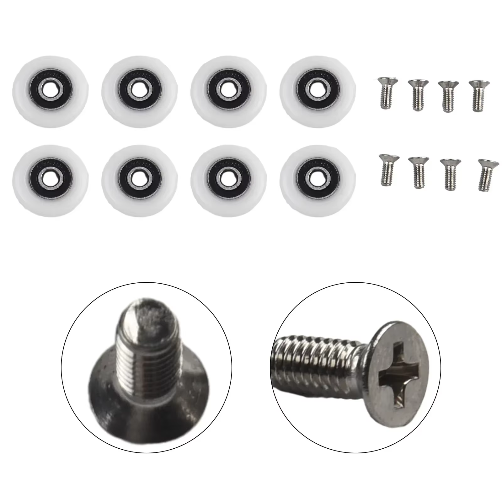 Rouleaux de porte de douche marketavec vis