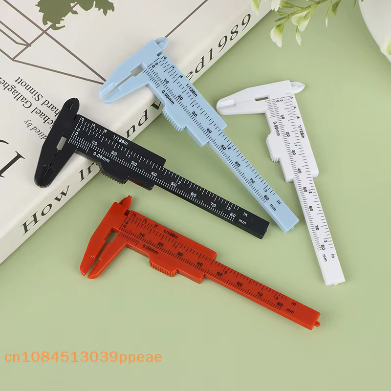 Pied à coulisse portable en plastique à double échelle 80 mm pour la mesure des sourcils