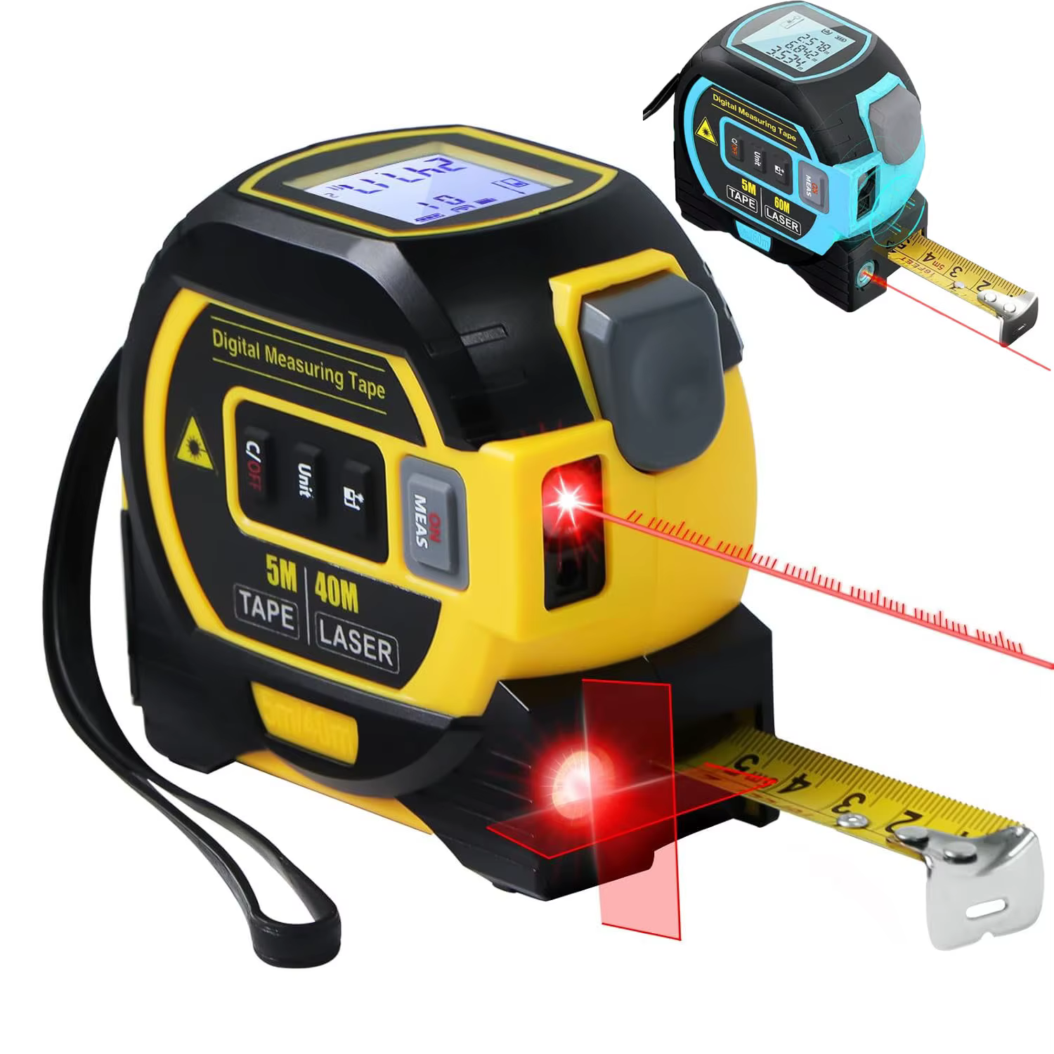 Ruban à mesurer Laser 3 en 1 avec grand écran LCD