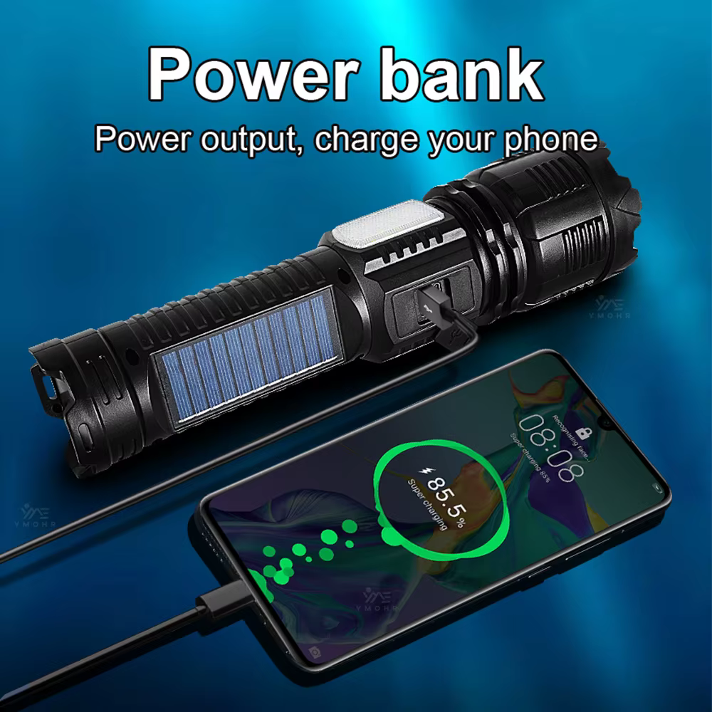Lampe de poche LED à recharge solaire