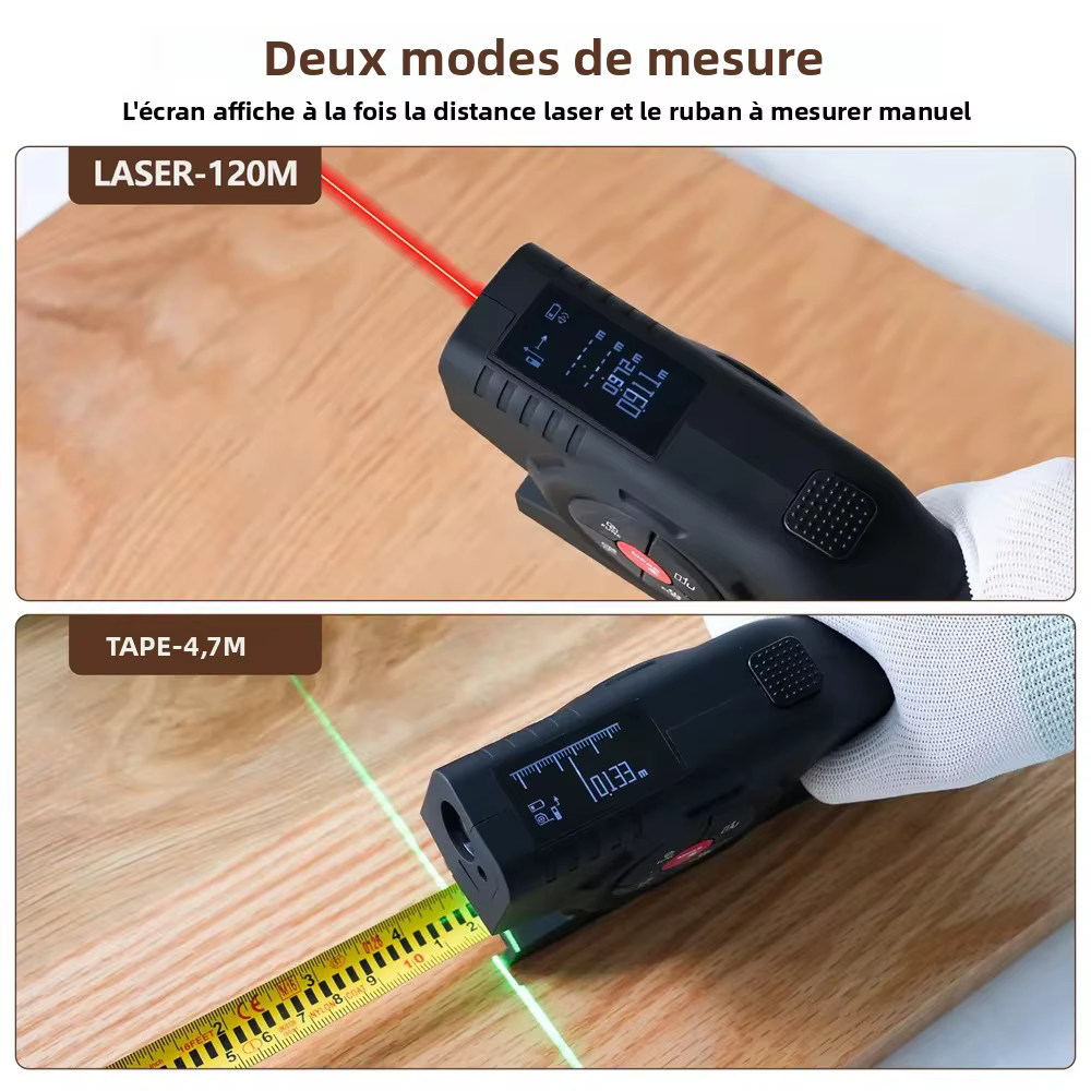 Ruban à mesurer Laser 3 en 1
