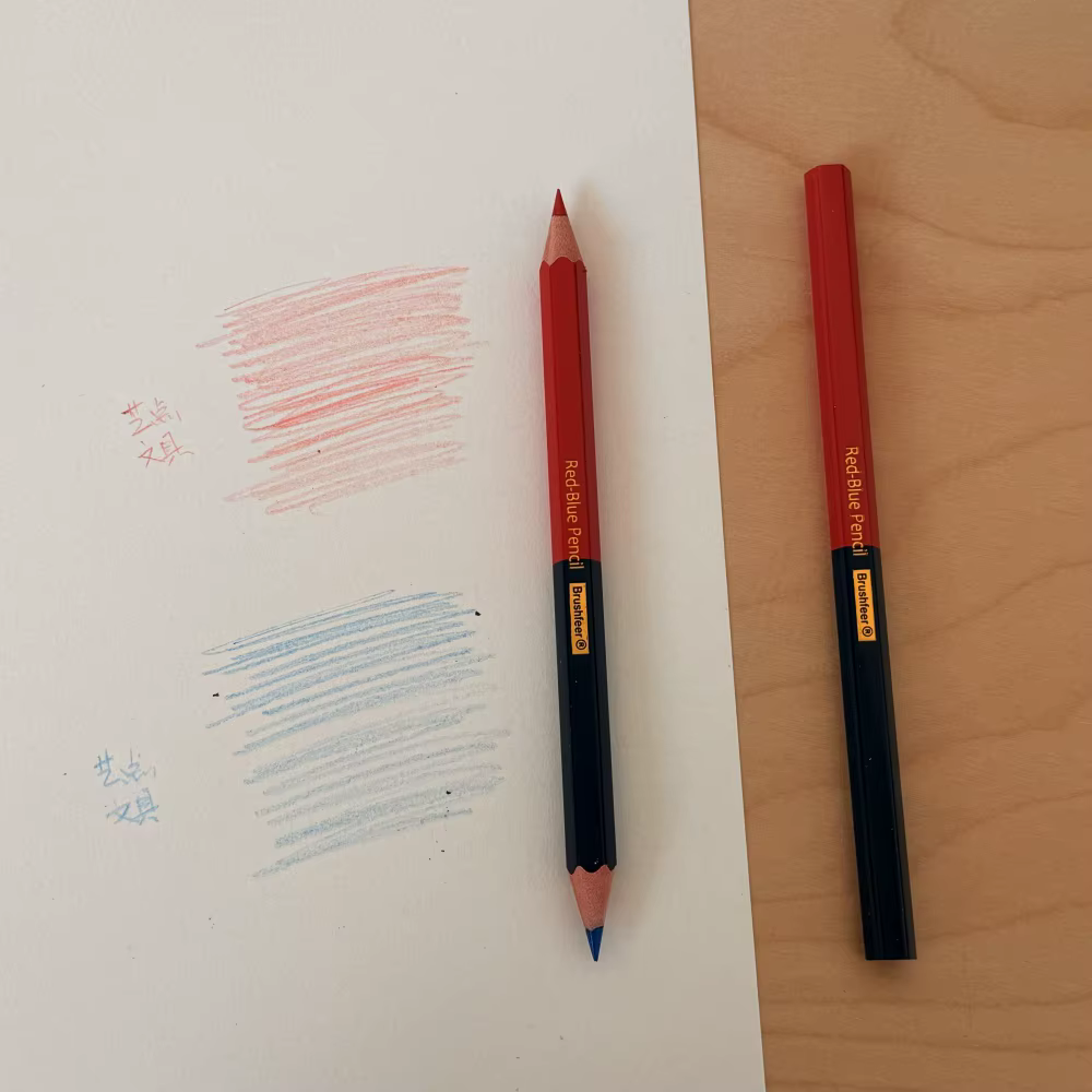 Crayons de charpentier ergonomiques rouges et bleus – Outils de marquage de construction en bois durables pour les