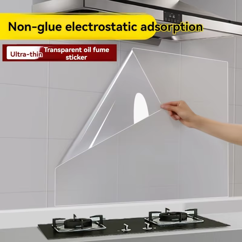 Film de protection mural en plastique à adhérence électrostatique – Film imperméable, résistant à l'huile, amovible pour la cuisine, sans colle, facile à nettoyer