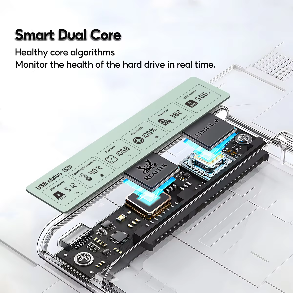 Boîtier de disque dur 2.5 SSD SATA vers USB 3.2 avec adaptateur 5Gbps