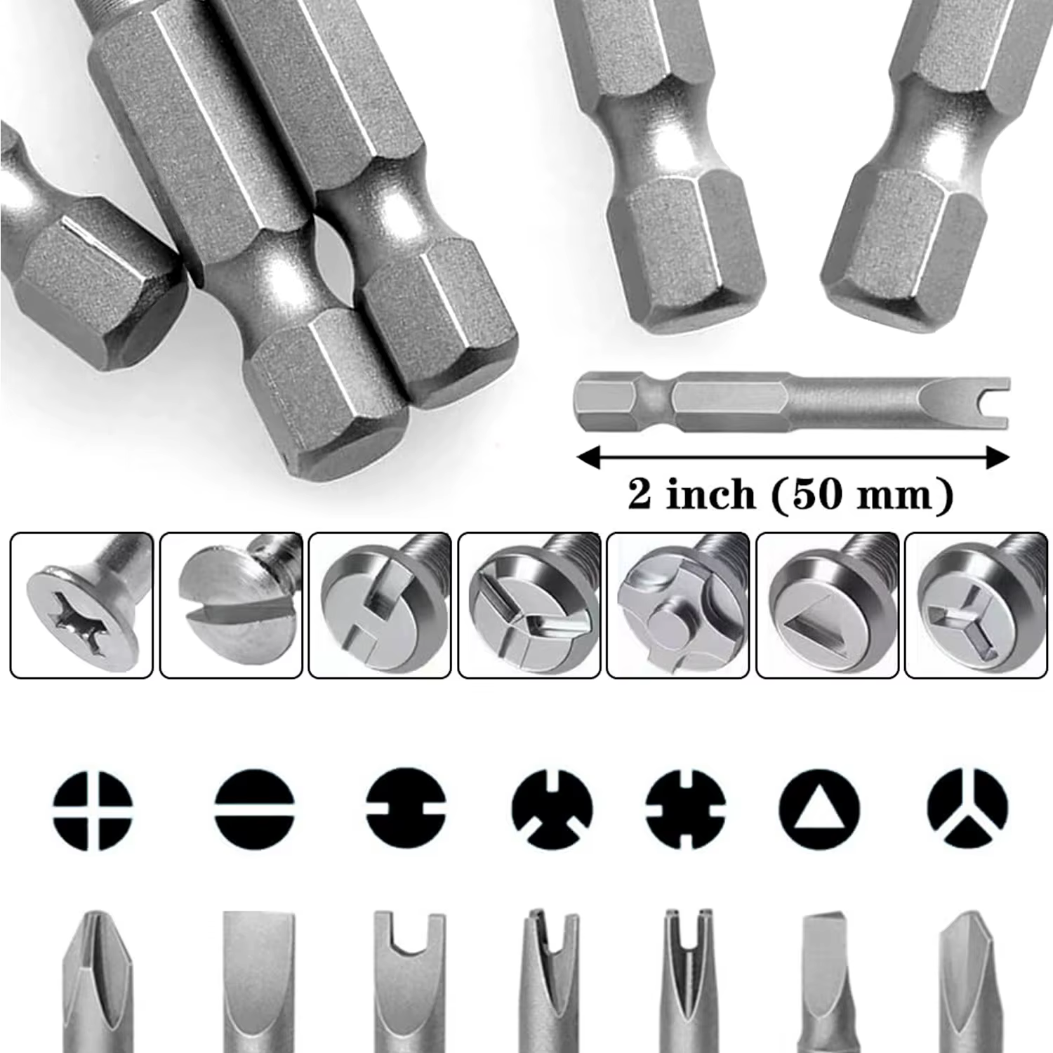 Kit de têtes de tournevis irrégulières de 1/4 pouce : outils en forme de Y