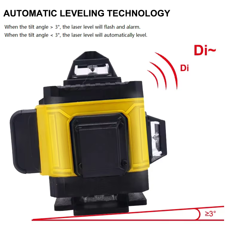 Pracmanu 16 lignes niveau laser 4D croix horizontale et verticale ligne verte 360 °