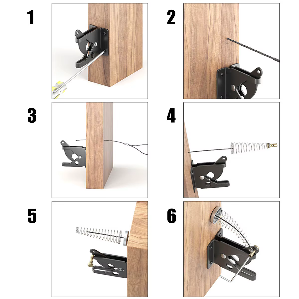 Loquet de porte autobloquant en acier au carbone