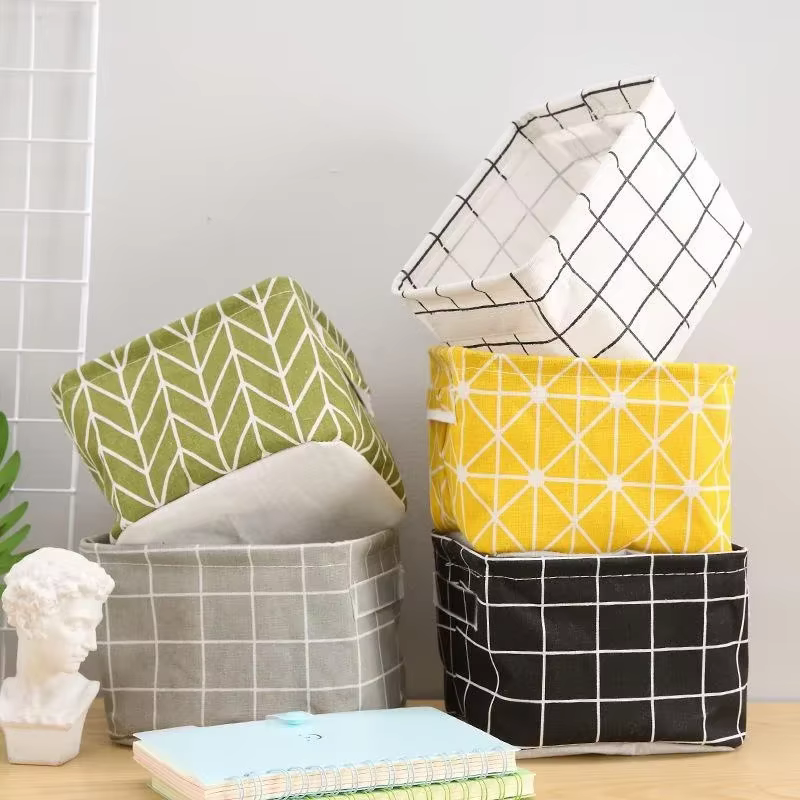 Panier de rangement en tissu avec poignée