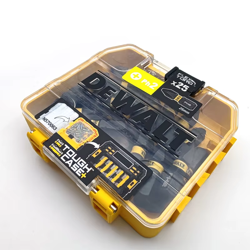 DEWALT DT70555T FLEXTORQ PH2 25mm tournevis à percussion entraînement 25 pièces ensemble d'embouts avec Mini boîte de rangement attaches accessoires pour outils électriques