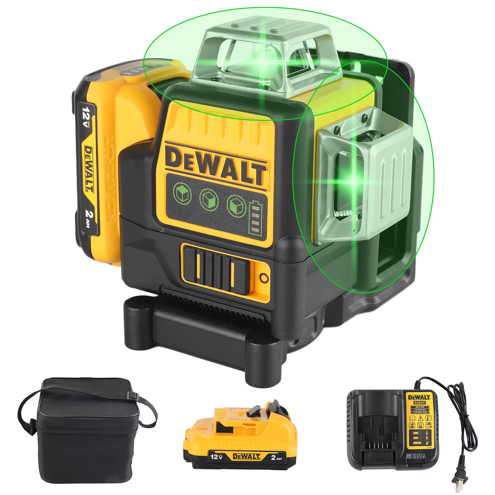 Niveau laser vert à batterie au lithium DEWALT DW089LG 2026 | 12 lignes