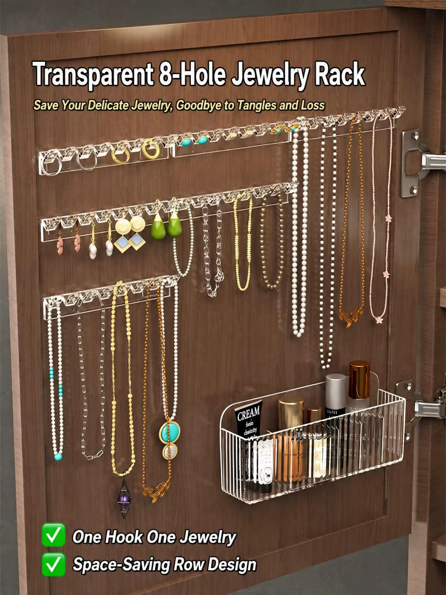 Support de rangement pour bijoux avec 8 crochets