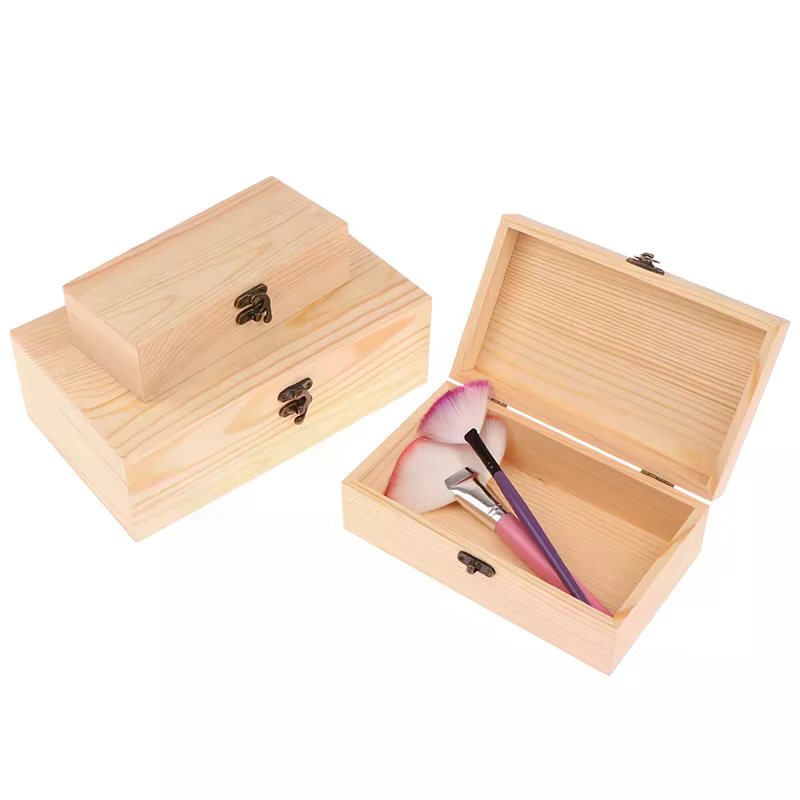 Boîte de rangement rectangulaire en bois