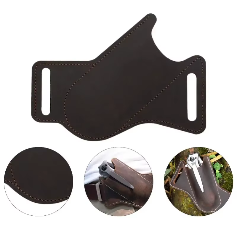 1 étui de rangement en cuir anti-rayures pour couteau pliant