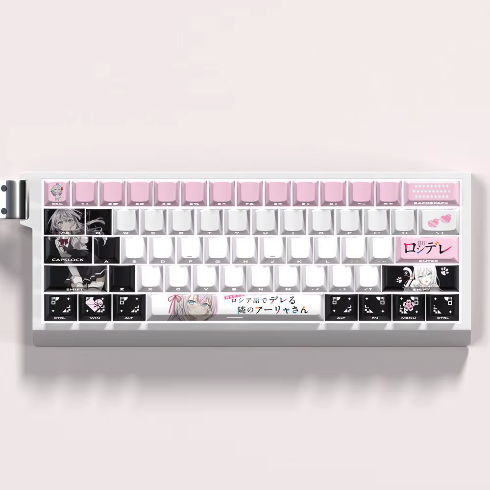 Anime Keycap PBT Cherry 74 touches côté gravé translucide clavier porte-clés Compatible avec 60 65 68
