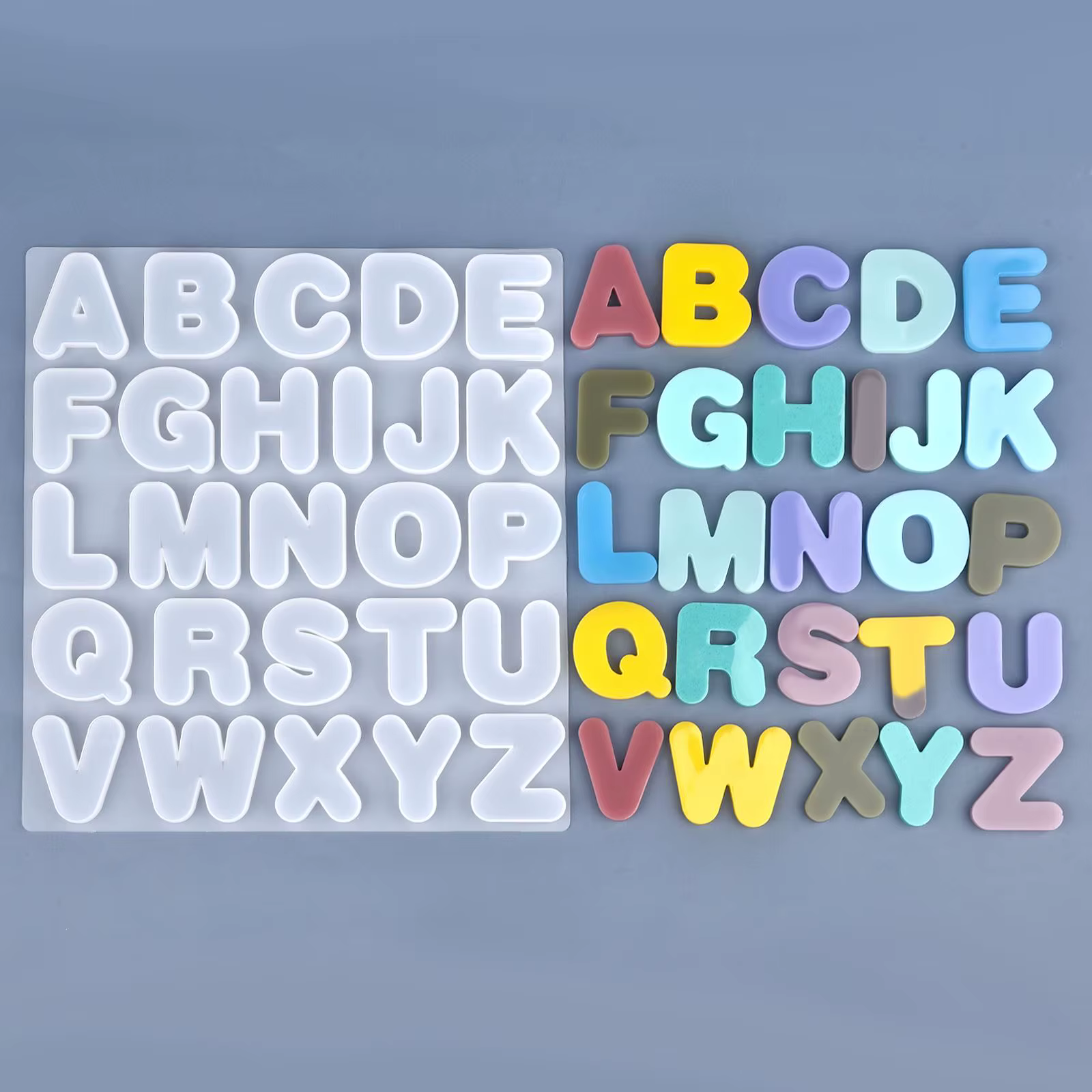 Alphabet anglais A-Z résine époxy Silicone moule lettre 0-9 numéro porte-clés boucle d'oreille pendentif bricolage