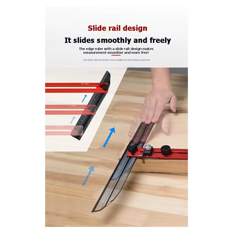 Outil de mesure de marches d'escalier BSEVB avec butées de bord rabattables