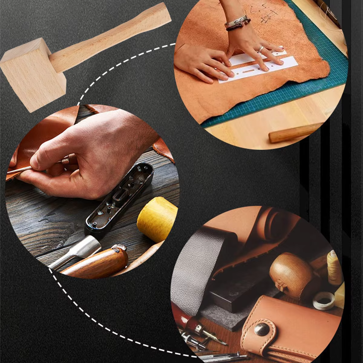 Maillet en bois, manche ergonomique