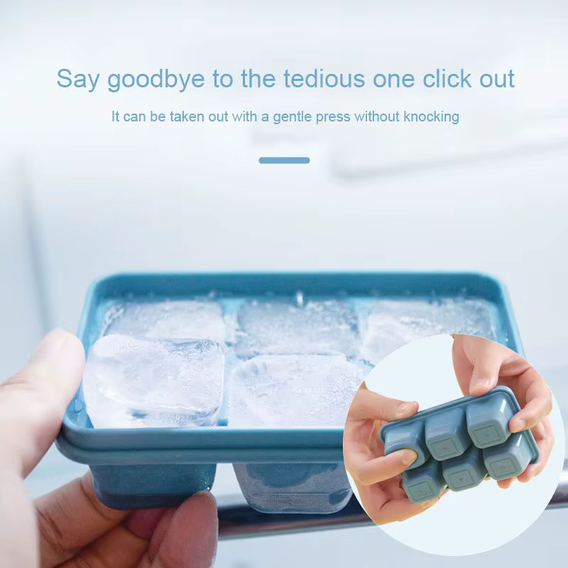 Boîte à glaçons en silicone avec couvercle