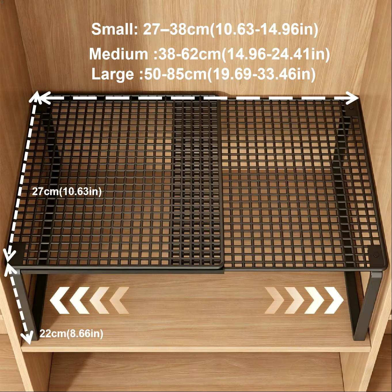 Étagère de rangement télescopique multicouche empilable