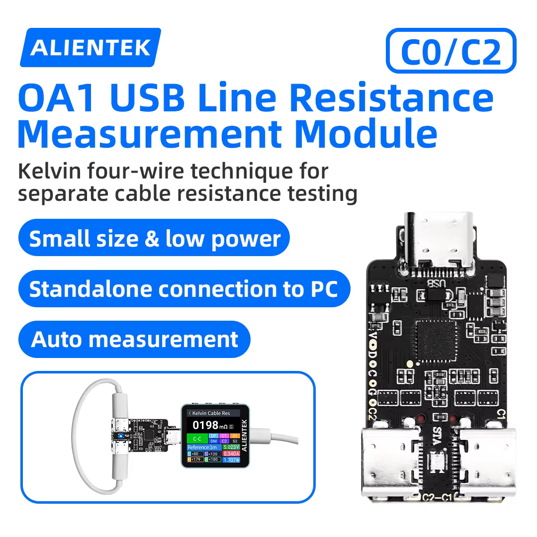 Module de mesure de résistance des fils USB ALIENTEK OA1 – Mesure indépendante de la résistance des fils, méthode Kelvin à quatre fils