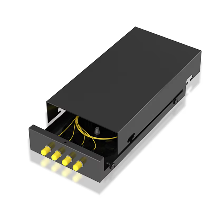 Boîtier terminal fibre optique BYXGD SC/FC/ST/LC 4 ports entièrement équipé en acier laminé à froid pour centre de données