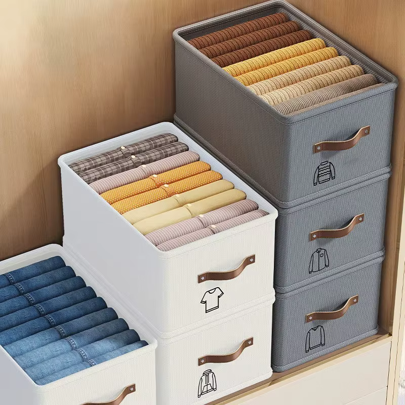 1 boîte de rangement en tissu Oxford avec fond ouvert - Organisateur de vêtements et de jouets