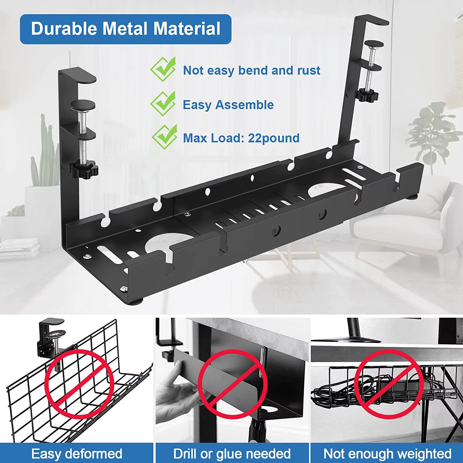 Support de rangement télescopique sous table