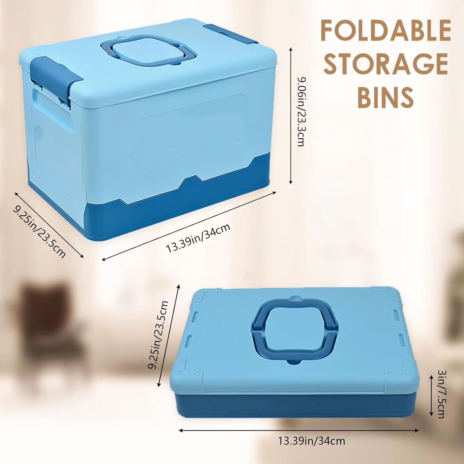 Boîte de rangement pliable avec couvercle