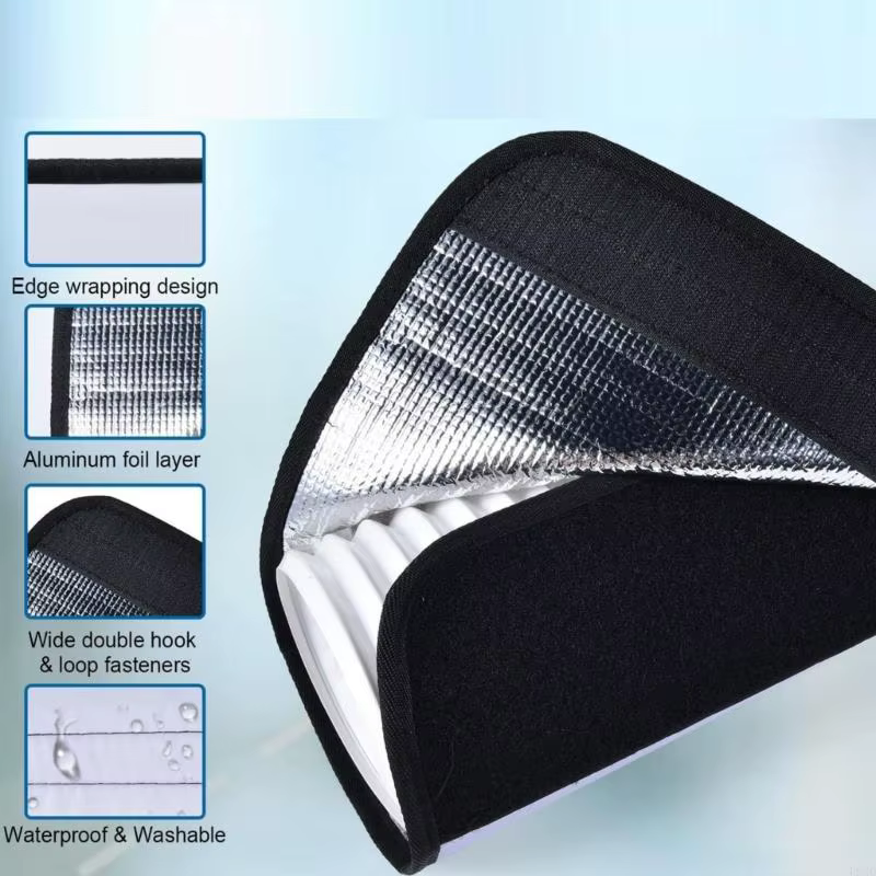Manchette d'isolation à triple couche pour tuyau d'échappement du climatiseur portable Couverture d'évent conduit flexible