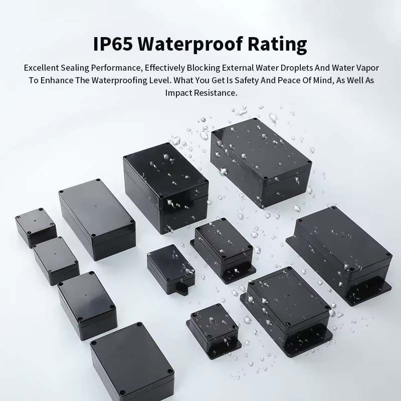 Boîtier de jonction triple étanche en plastique ABS noir