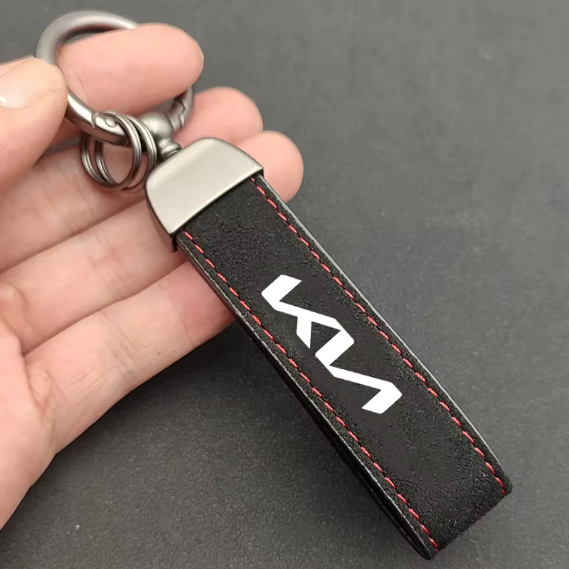 Porte-clés en daim pour voiture de Sport, personnalisé pour Kia Sportage Ceed Picanto Rio ProCeed Niro Morning KN, emblème de voiture, cadeau avec