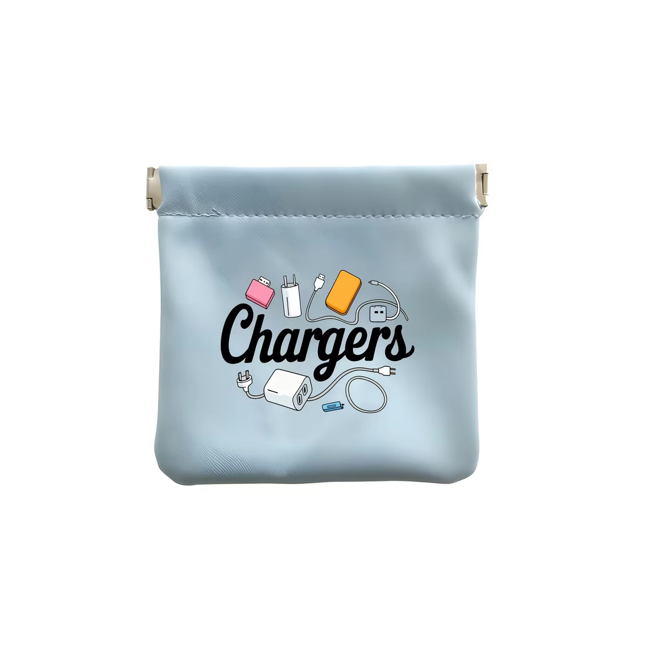 Pochette de rangement compacte en PU avec ouverture métallique