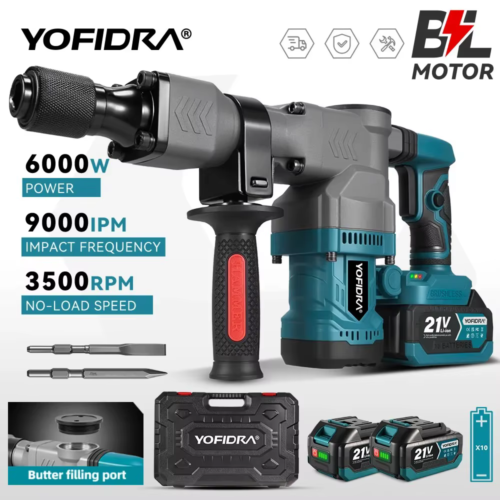 Marteau électrique sans balais YOFIDRA 6000W
