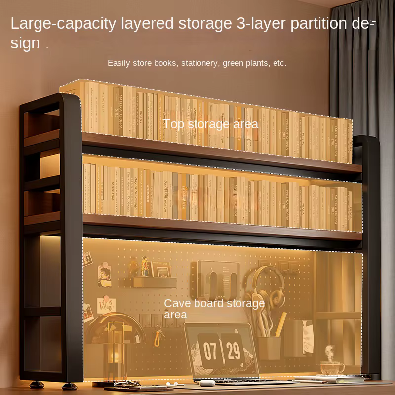 Étagère de bureau, bureau/commode à panneau perforé