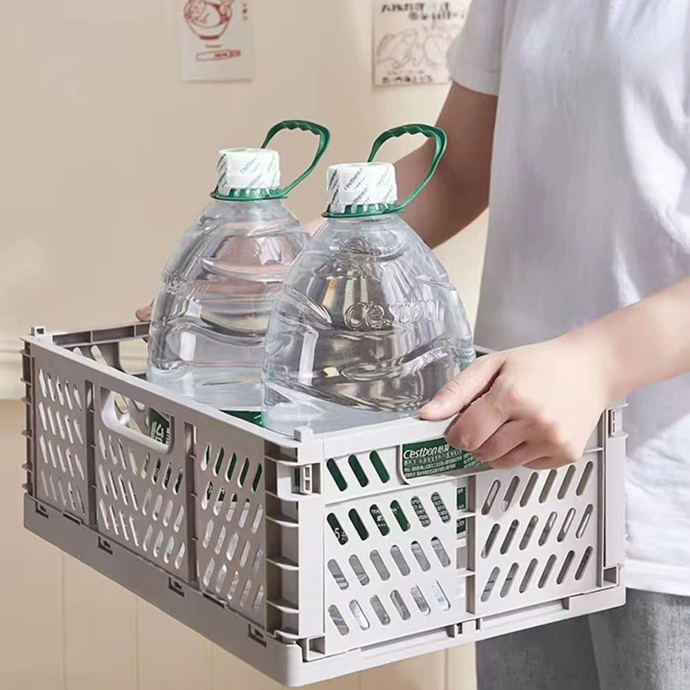 Caisse de rangement pliable et empilable pour économiser de l'espace