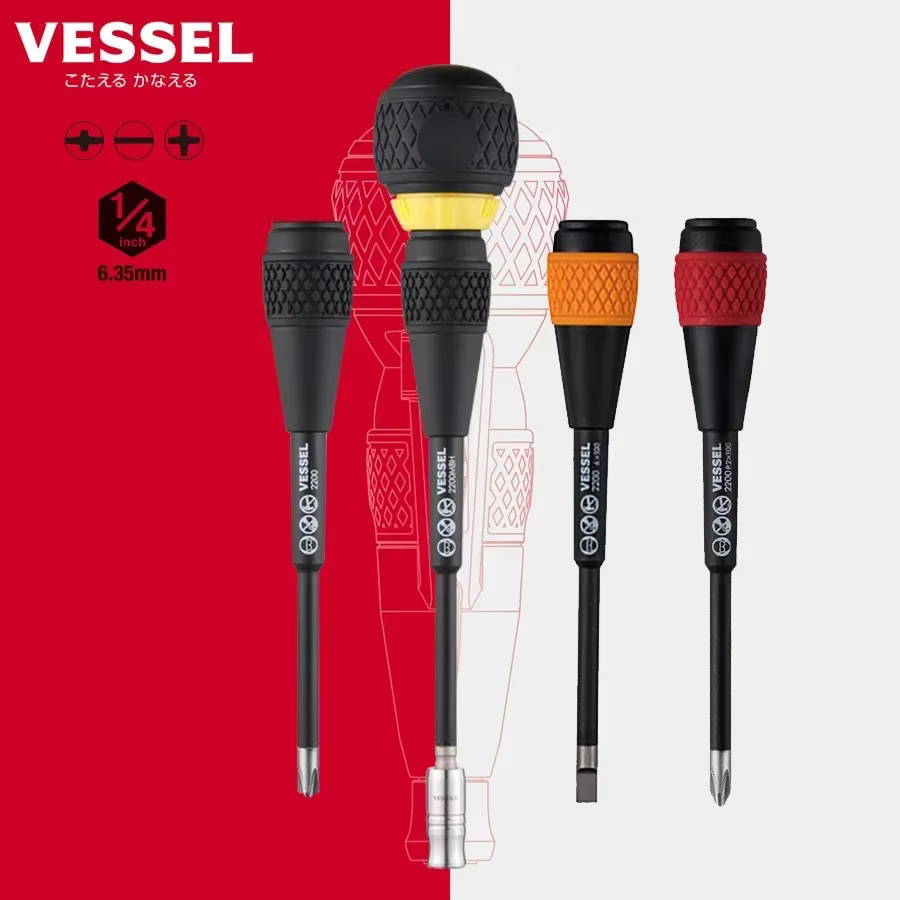 Tournevis interchangeable à cliquet avec poignée à bille