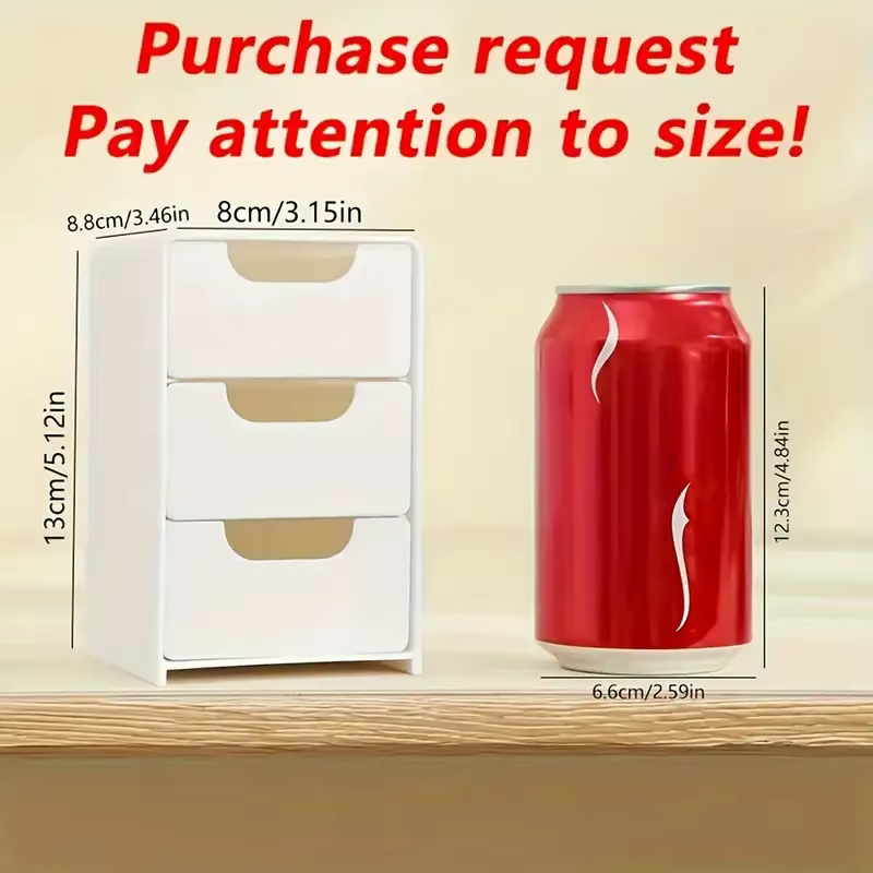 Boîte de rangement de cosmétiques en plastique à 3 niveaux