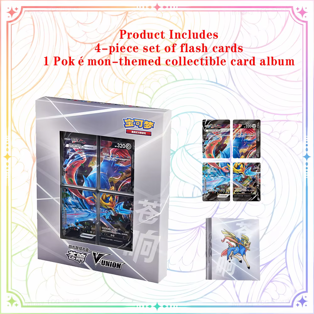100% authentique, original, coffret cadeau de cartes à collectionner Pokémon TCG V-Union Quartet Coupling, Pikachu Mewtwo